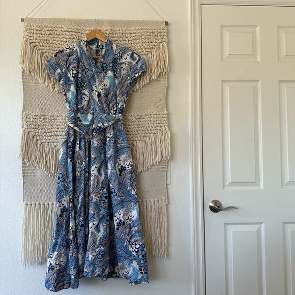 Derek Lam Collective Blue Swirl Halter Dress